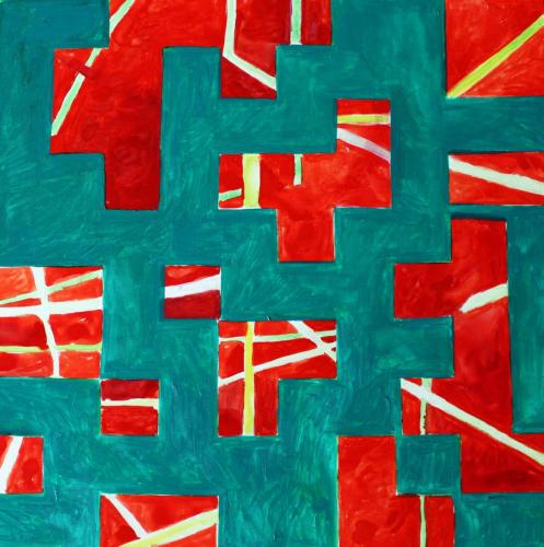 M.Kawecka-Smolinska Maze1 60x60cm oil-on-canvas 2017