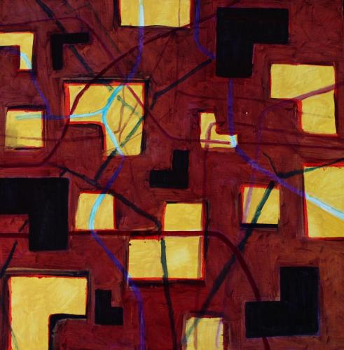 M.Kawecka-Smolinska Maze3 60x60cm oil-on-canvas 2017